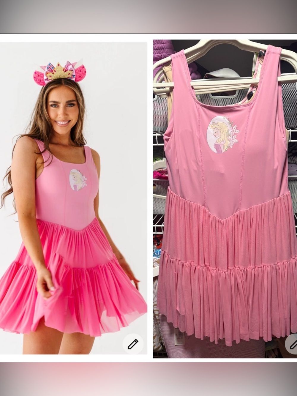 Made By Molly sleeping beauty aurora pink athletic dress tutu women’s Dress